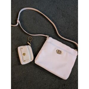 White Charming Charlie Crossbody w/ Stone‎ Mountain Coin Purse